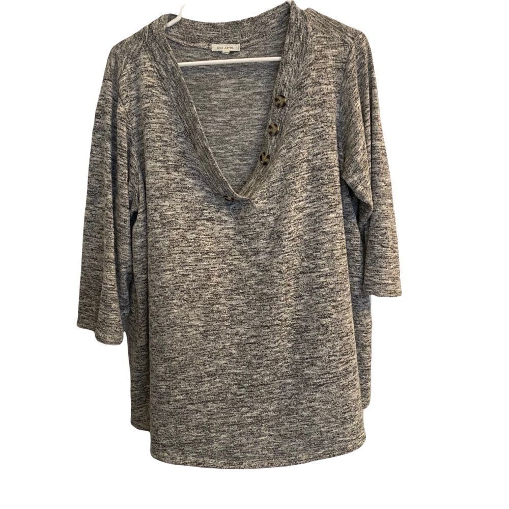 Ava James Black/ White V-Neck‎ sweater Sz 1X